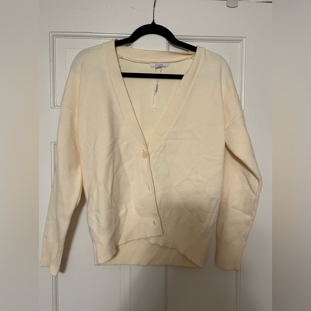 Sioni Cream Button-Up Cardigan